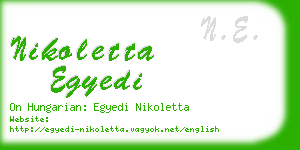 nikoletta egyedi business card